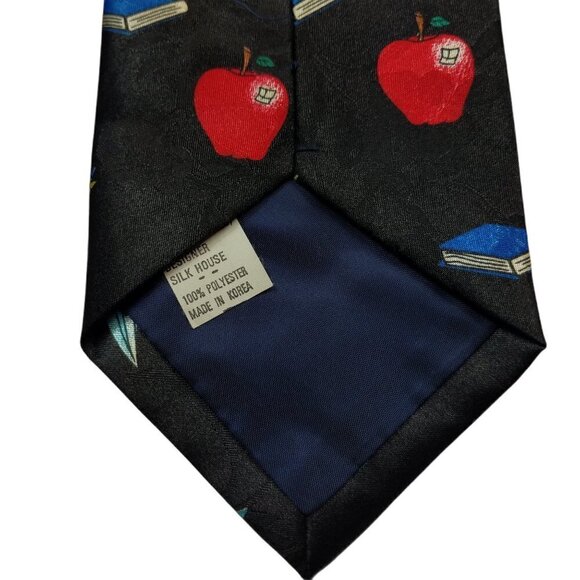 Rogers Necktie School Books Pencils Apples - Picture 6 of 6